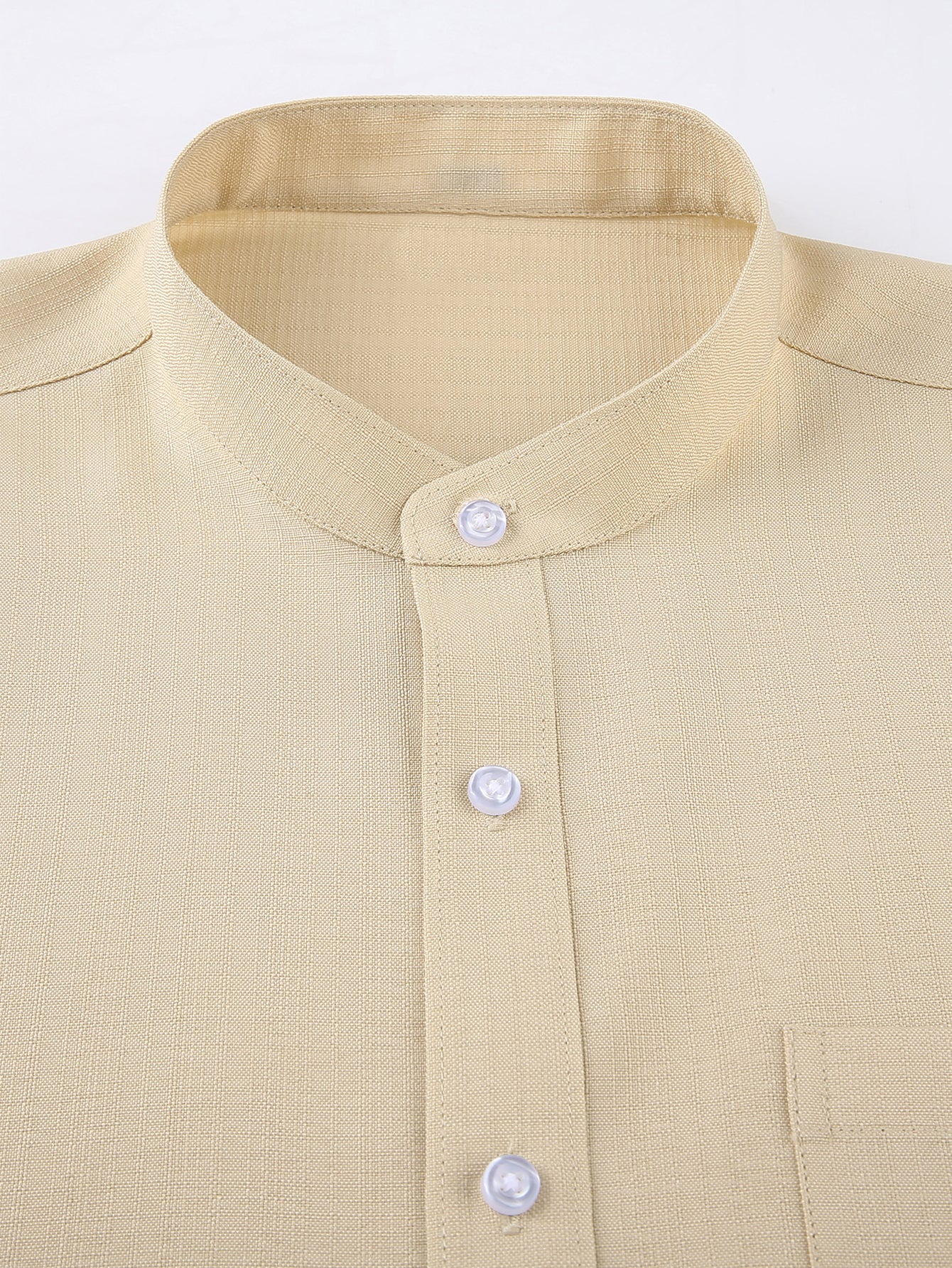 Camisa de manga larga Textured Stand Collar