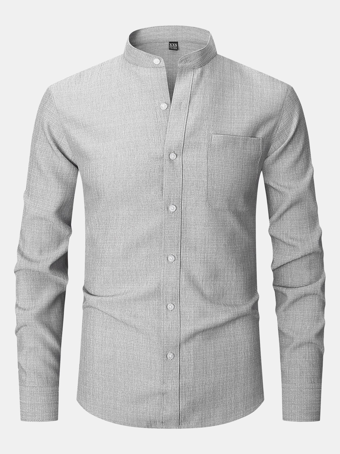 Camisa de manga larga Textured Stand Collar