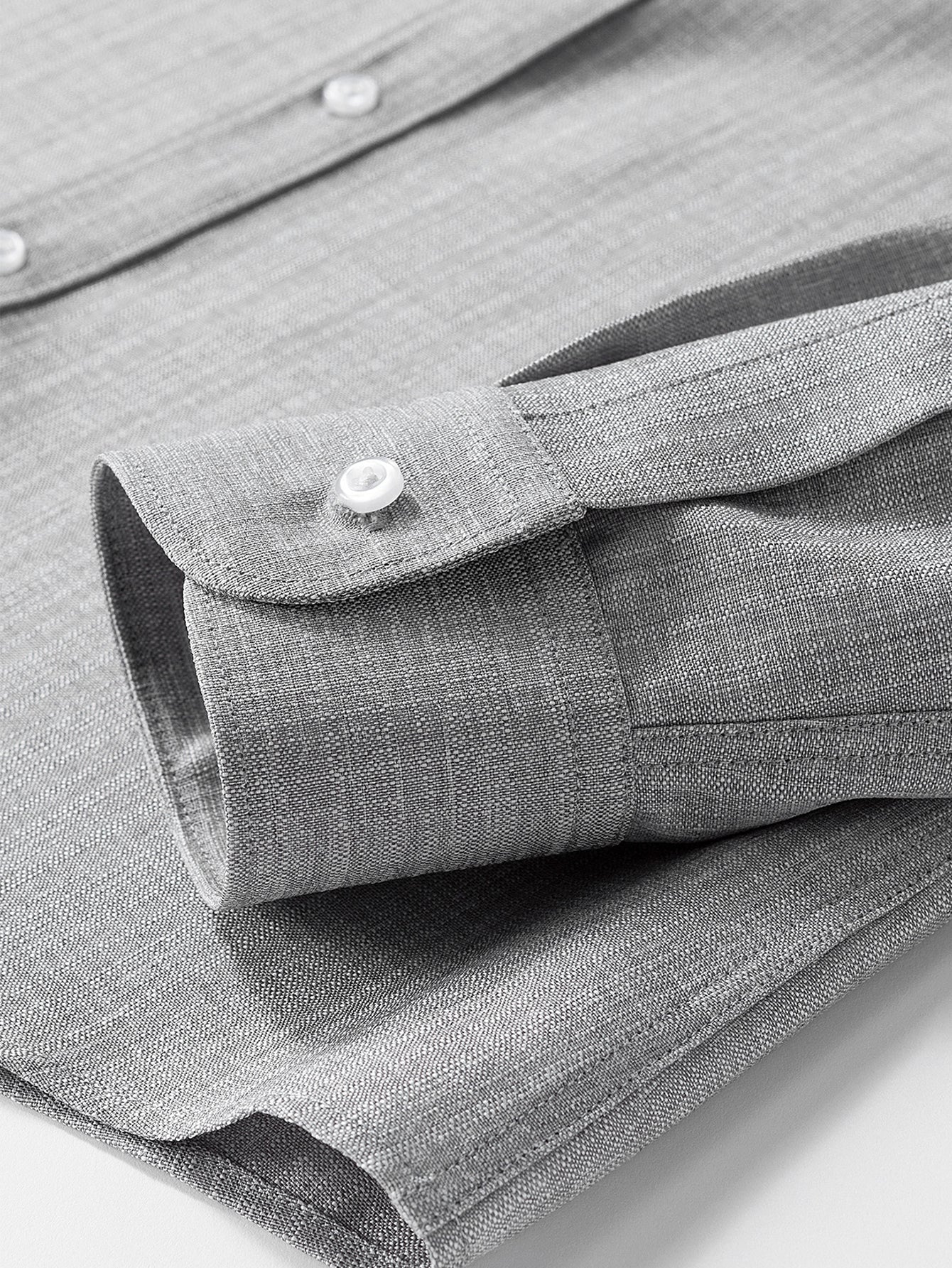 Camisa de manga larga Textured Stand Collar