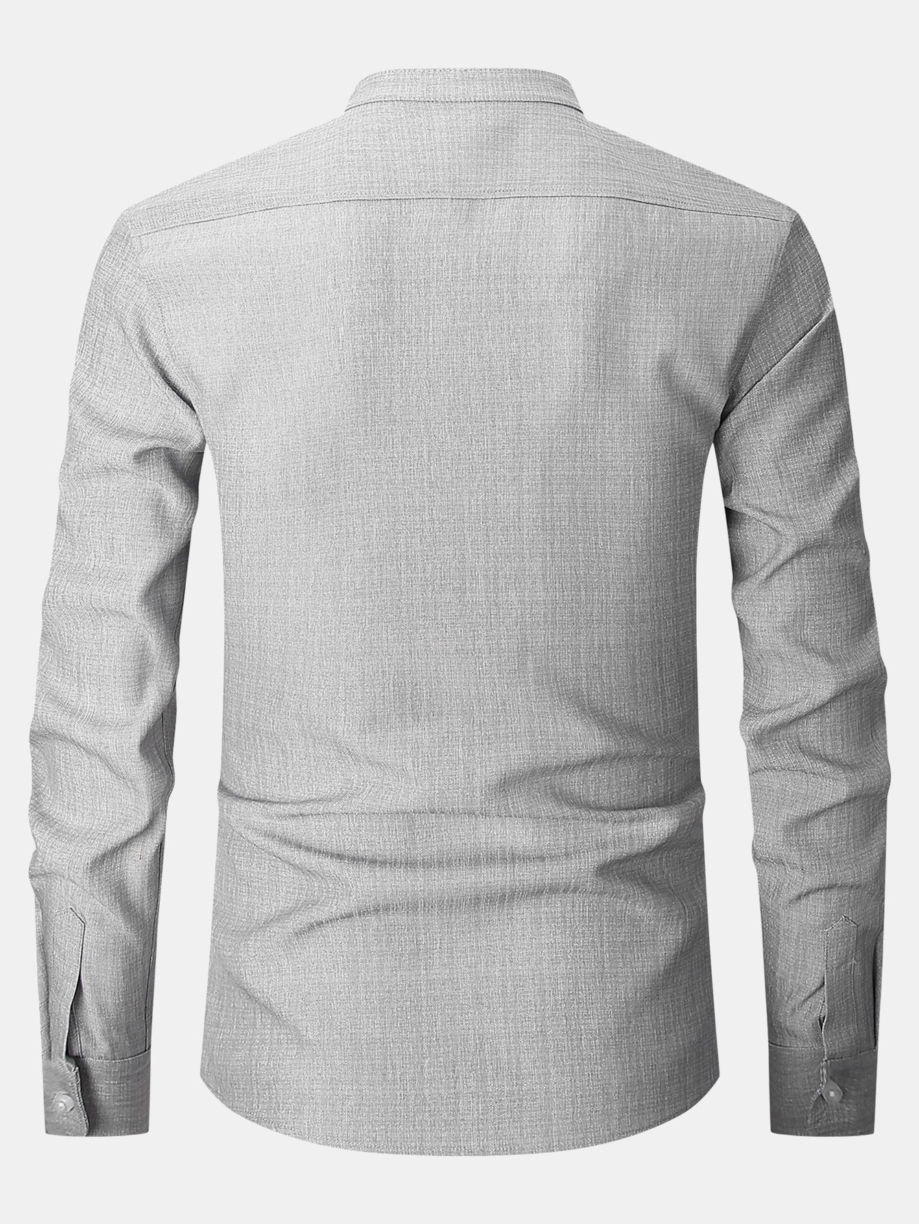 Camisa de manga larga Textured Stand Collar
