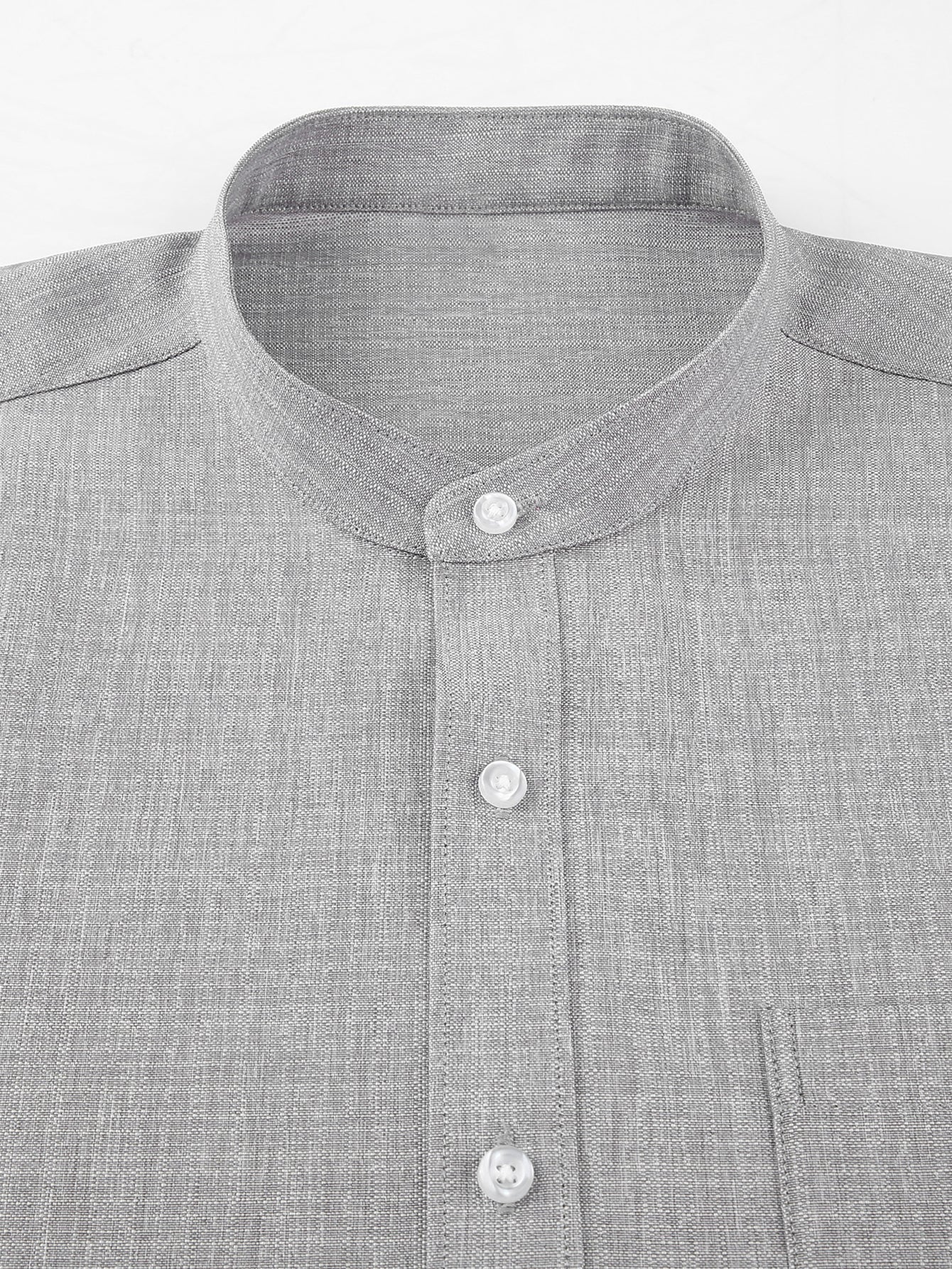 Camisa de manga larga Textured Stand Collar
