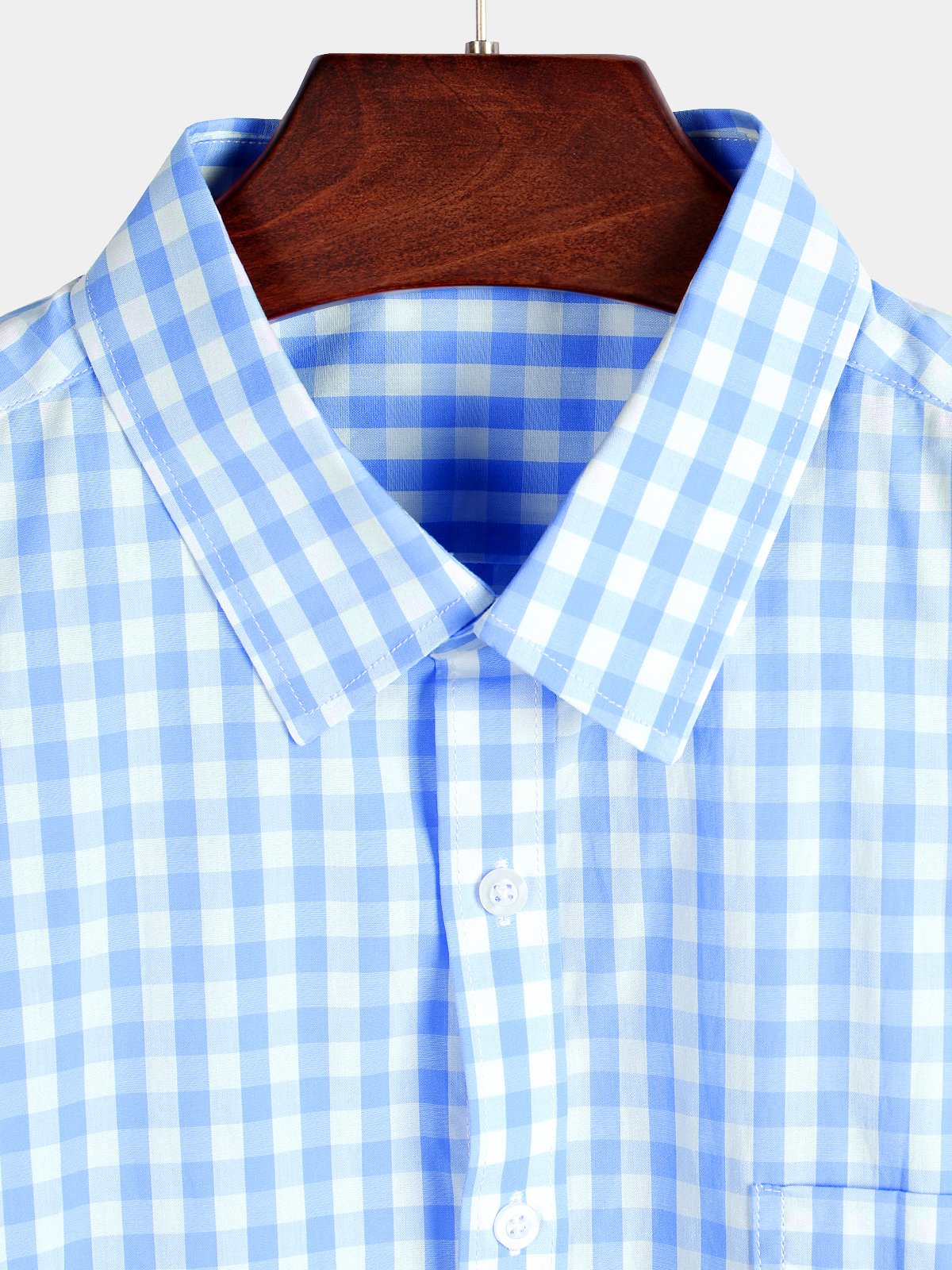 Camisa de algodón de manga larga a cuadros casual para hombre