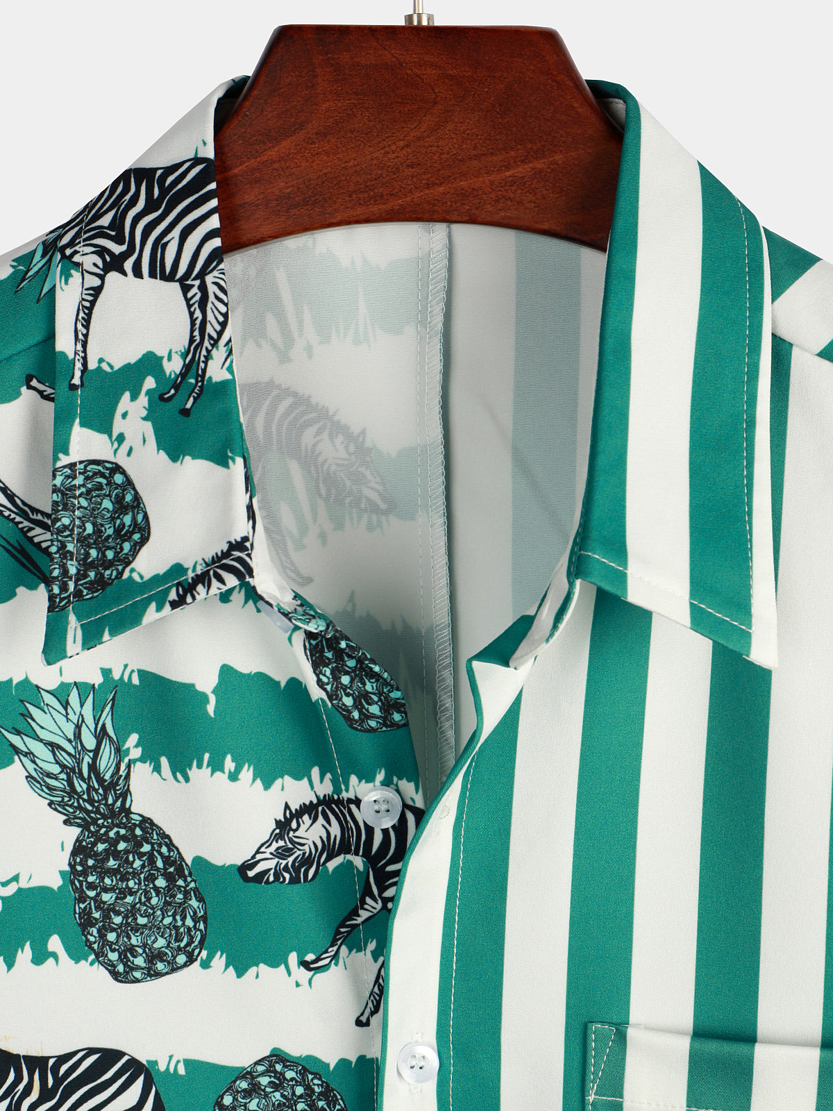 Camisa Zebra & a rayas Pocket Holiday casual para hombre