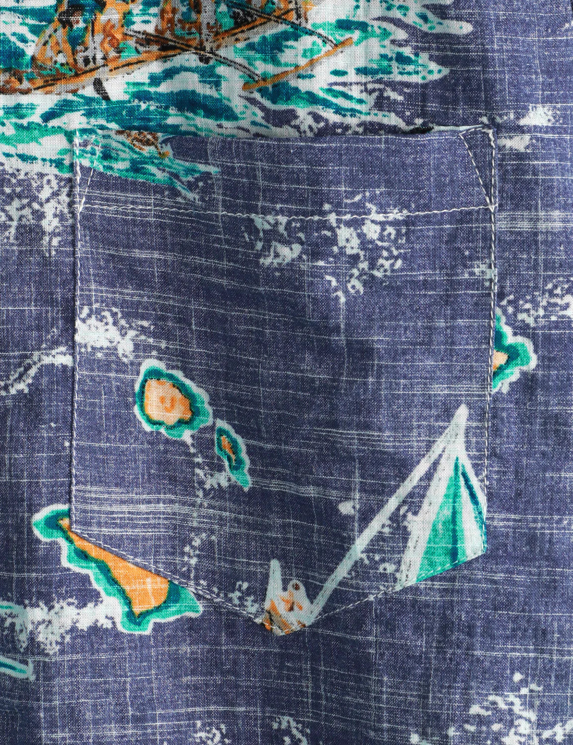Camisa de algodón Navy Blue Hawaiian Islands Cruise Beach Button Up Pocket Summer de manga corta Aloha para hombre