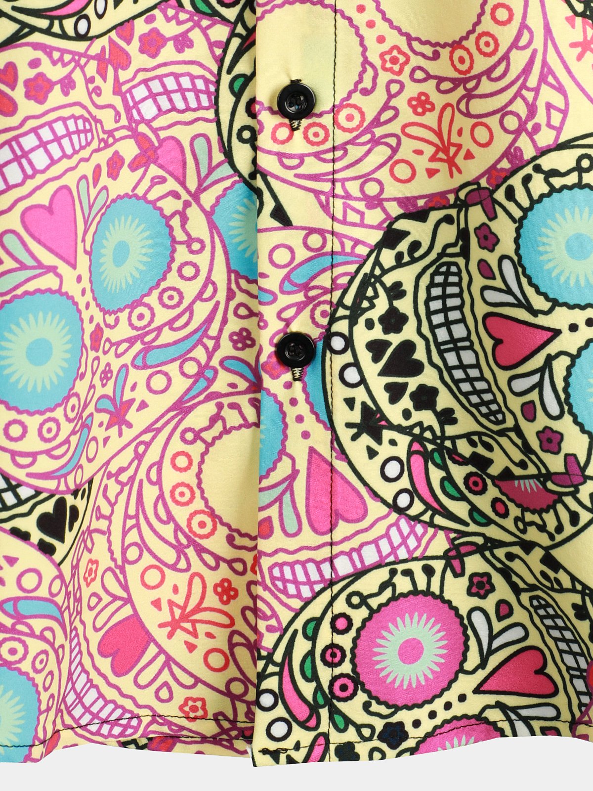 Camisa Pink Funny Skull estampado de manga corta para hombre