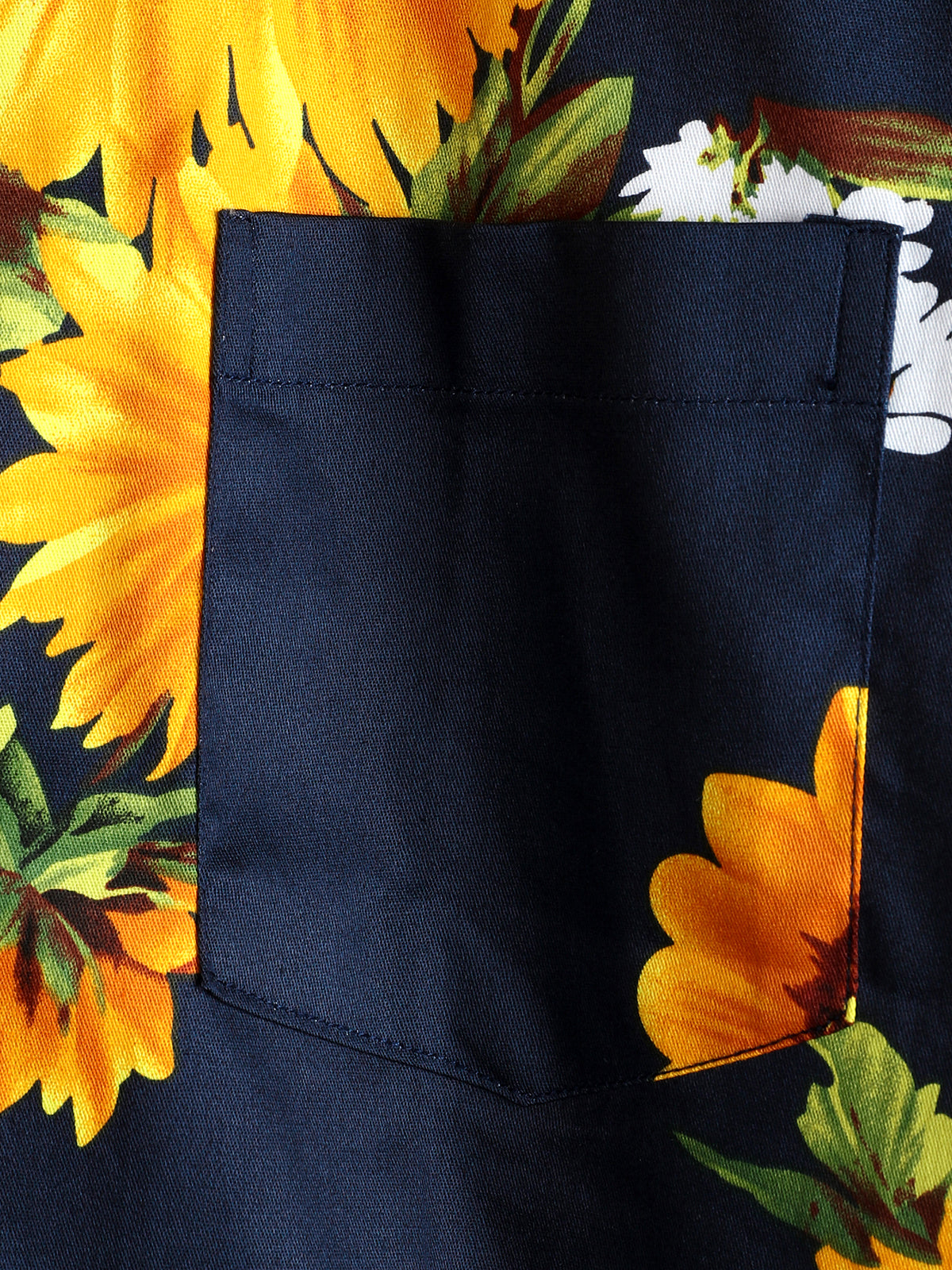 Camisa vintage Sunflower Pocket de manga corta para hombre