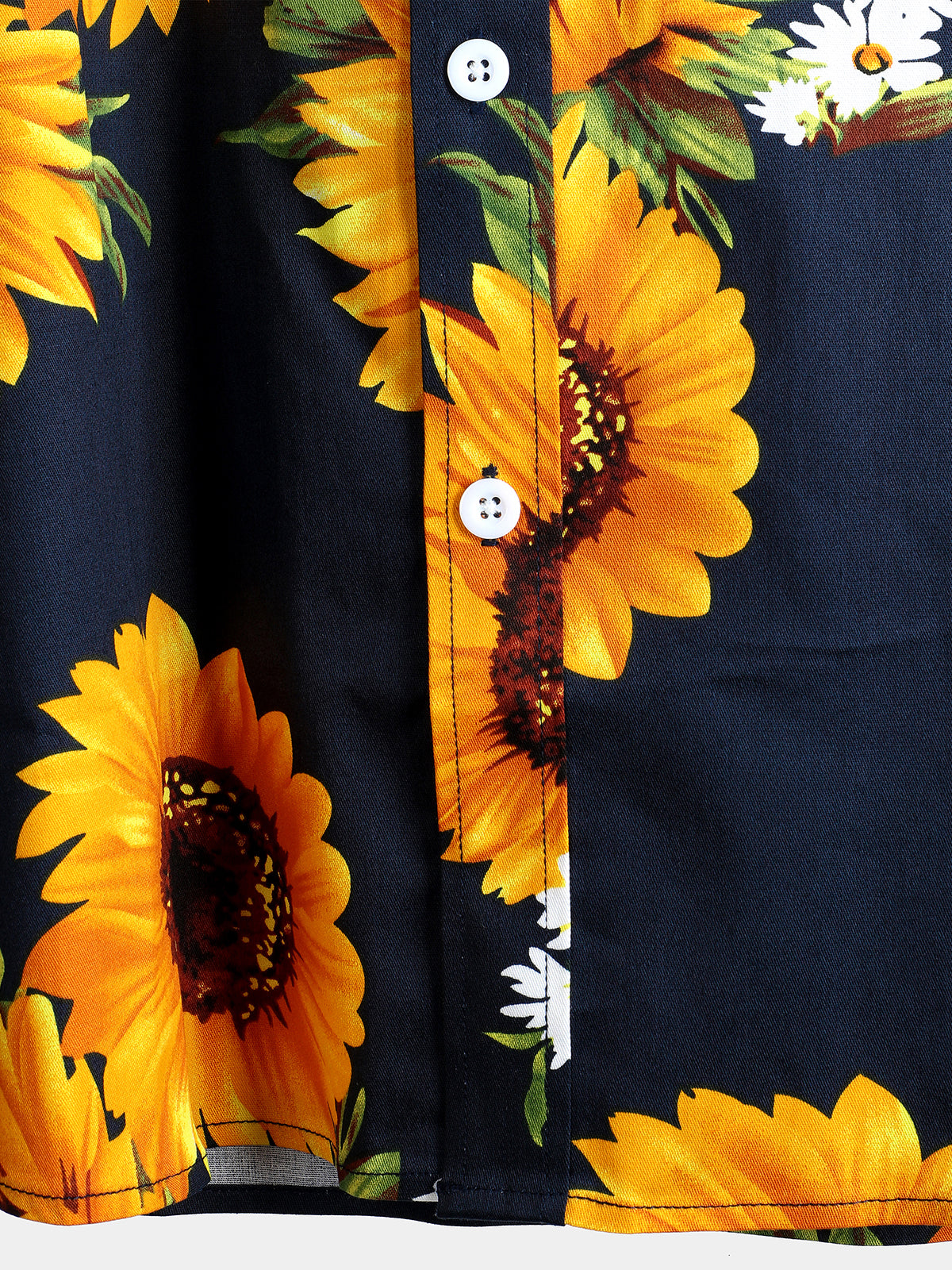 Camisa vintage Sunflower Pocket de manga corta para hombre