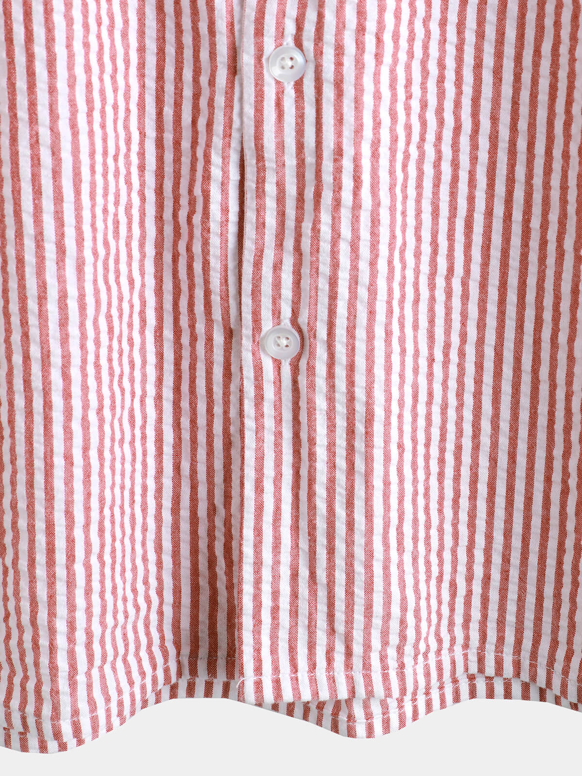 Camisa transpirable a rayas de algodón Button Up Summer Cuban Collar Camp de manga corta Beach para hombre