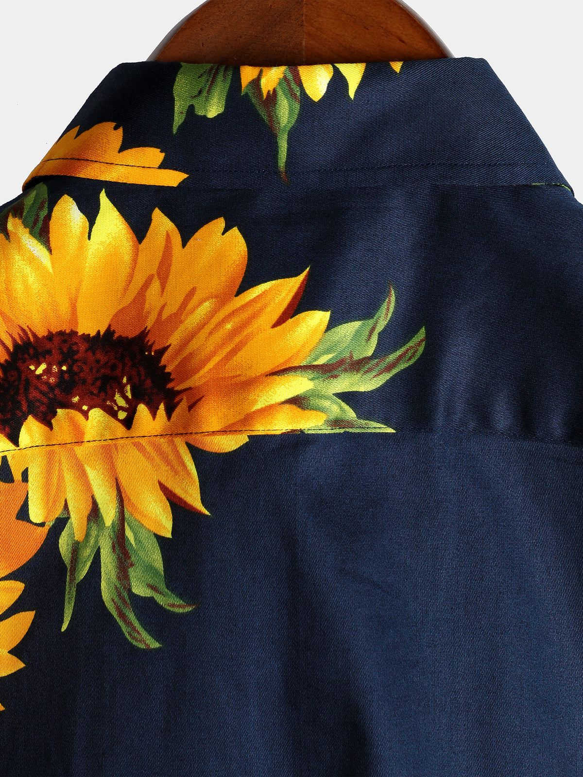 Camisa vintage Sunflower Pocket de manga corta para hombre