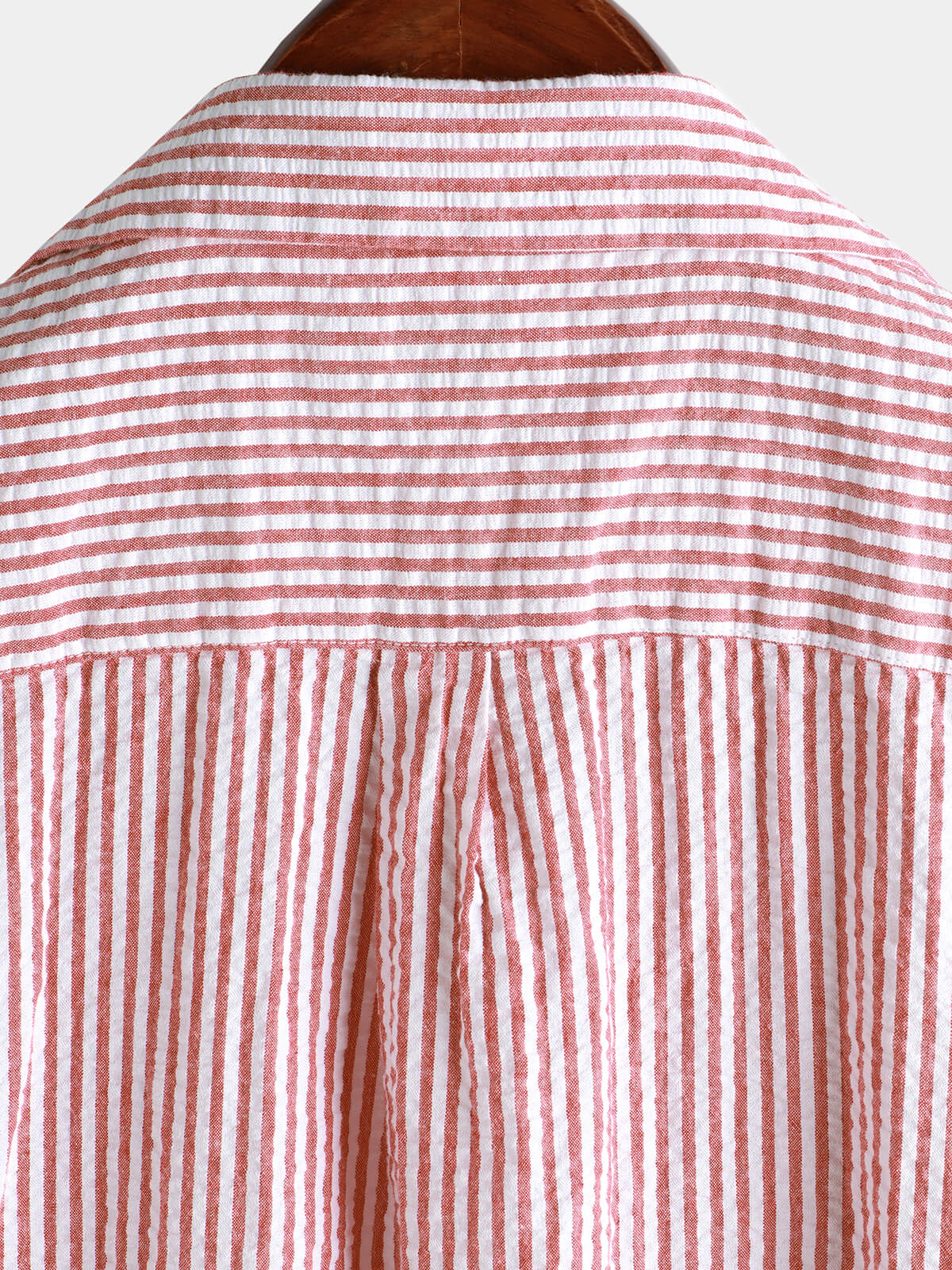 Camisa transpirable a rayas de algodón Button Up Summer Cuban Collar Camp de manga corta Beach para hombre