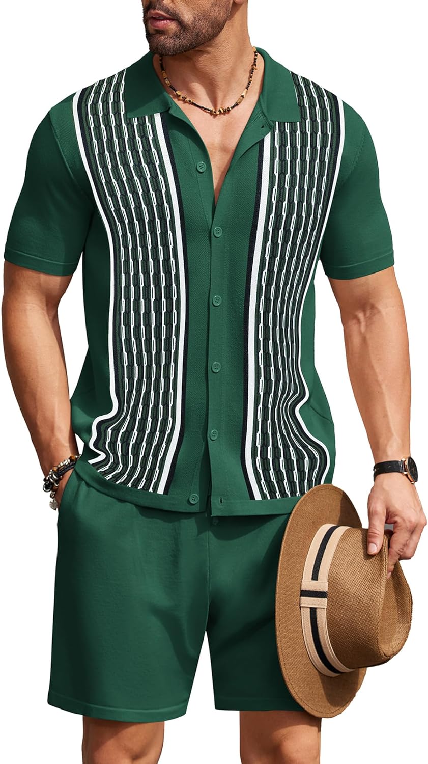 Shorts vintage Inspired Black tejido Shorcamiseta & Set para hombre