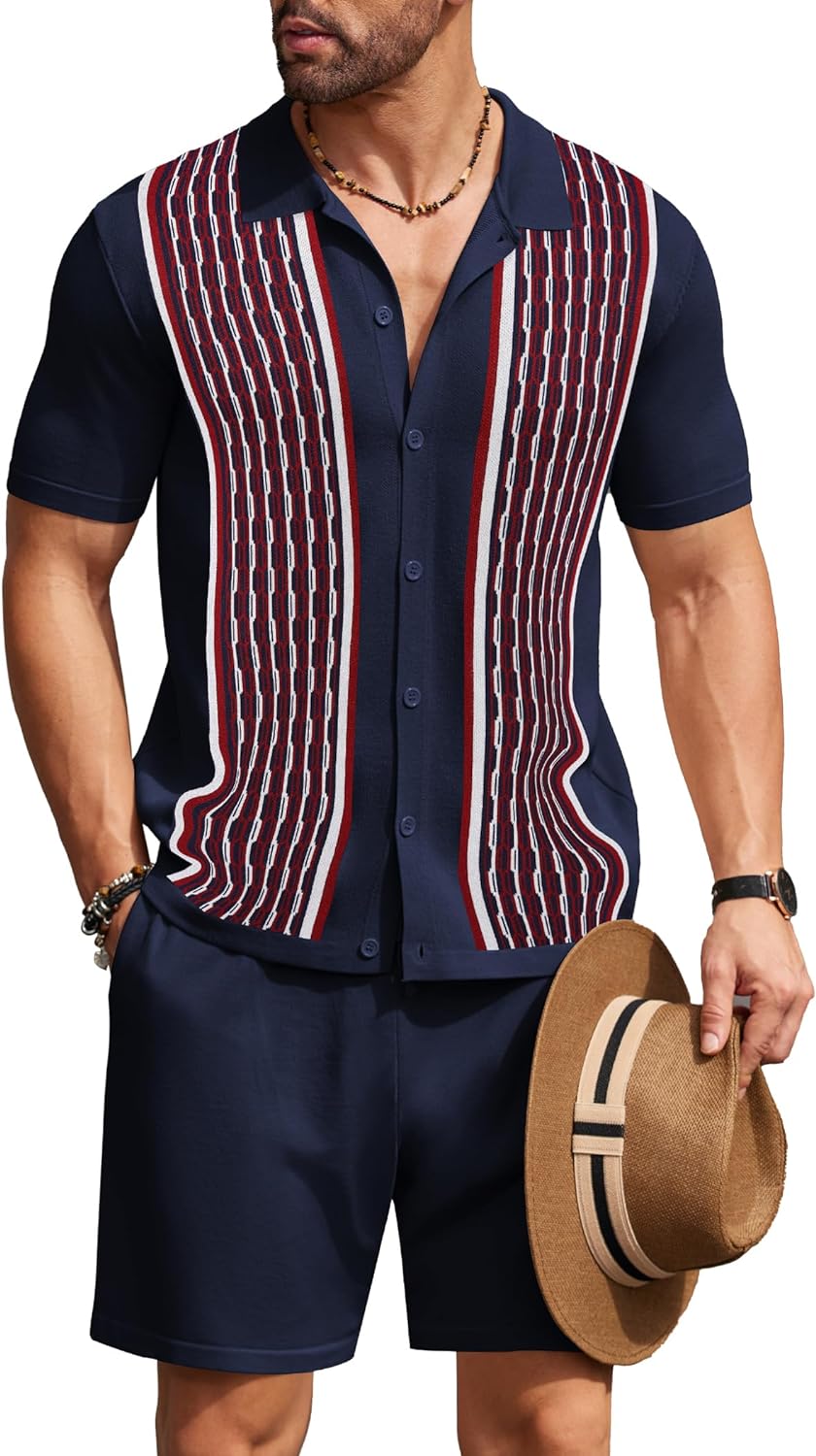 Shorts vintage Inspired Black tejido Shorcamiseta & Set para hombre