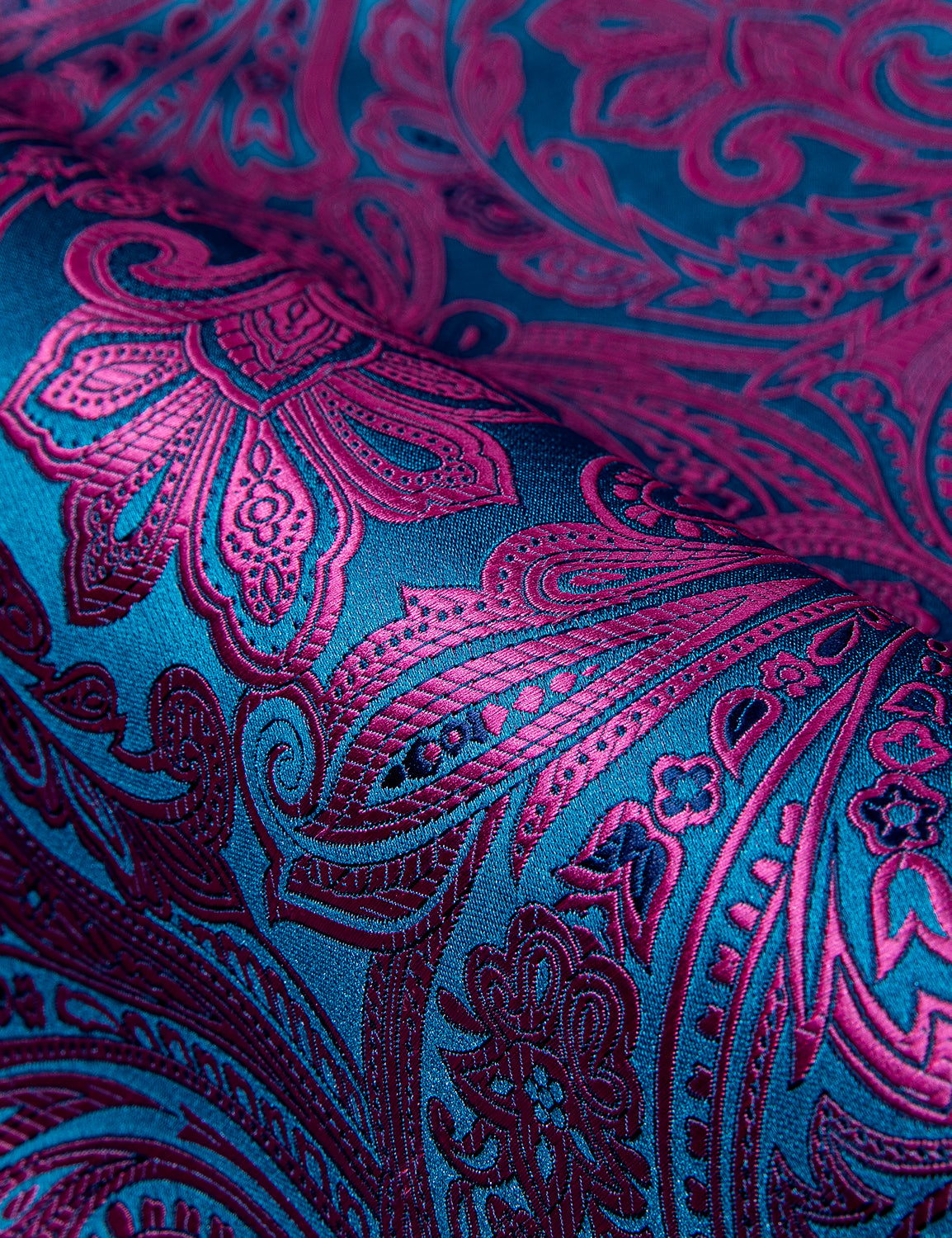Camisa Mens Purple de chalecoir Paisley camisa con botones de manga larga Tops
