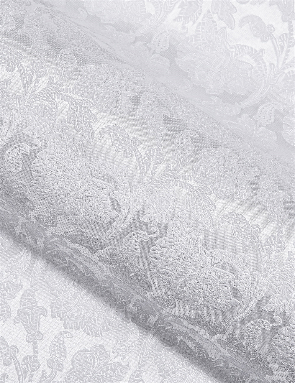 Camisa Mens White de chalecoir Paisley seda de manga larga con botones camisa
