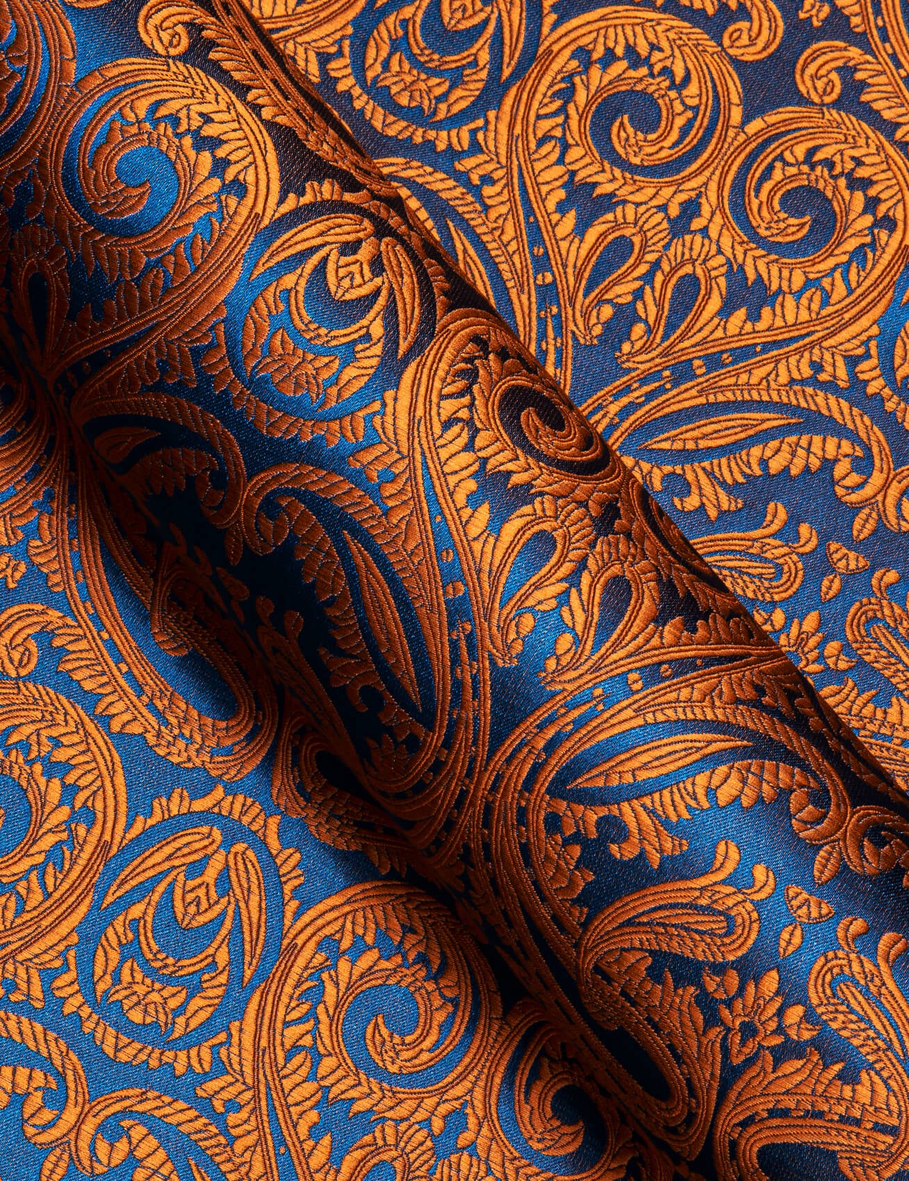 Camisa Copper Paisley con botones casual seda de manga larga camisa de chalecoir