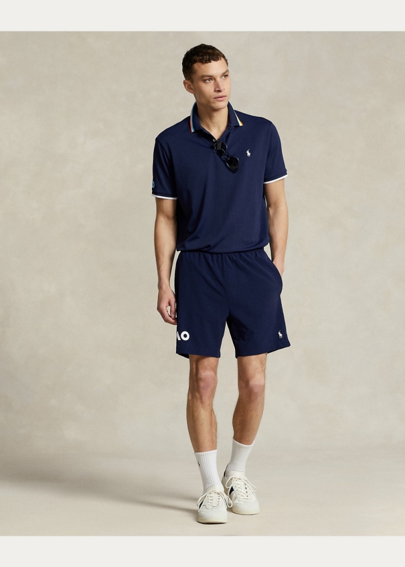 Camisa Polo Australian Open Custom Slim Hombre Azul Marino | JPVU08946 - vista 2