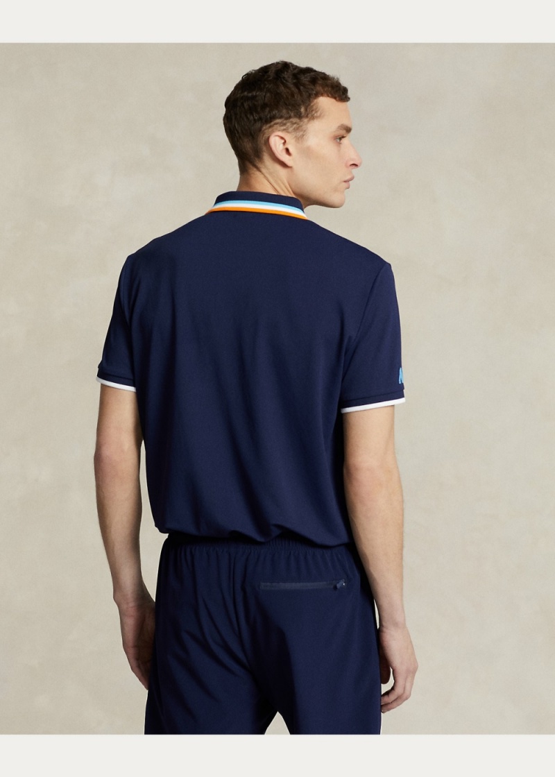 Camisa Polo Australian Open Custom Slim Hombre Azul Marino | JPVU08946 - vista 3