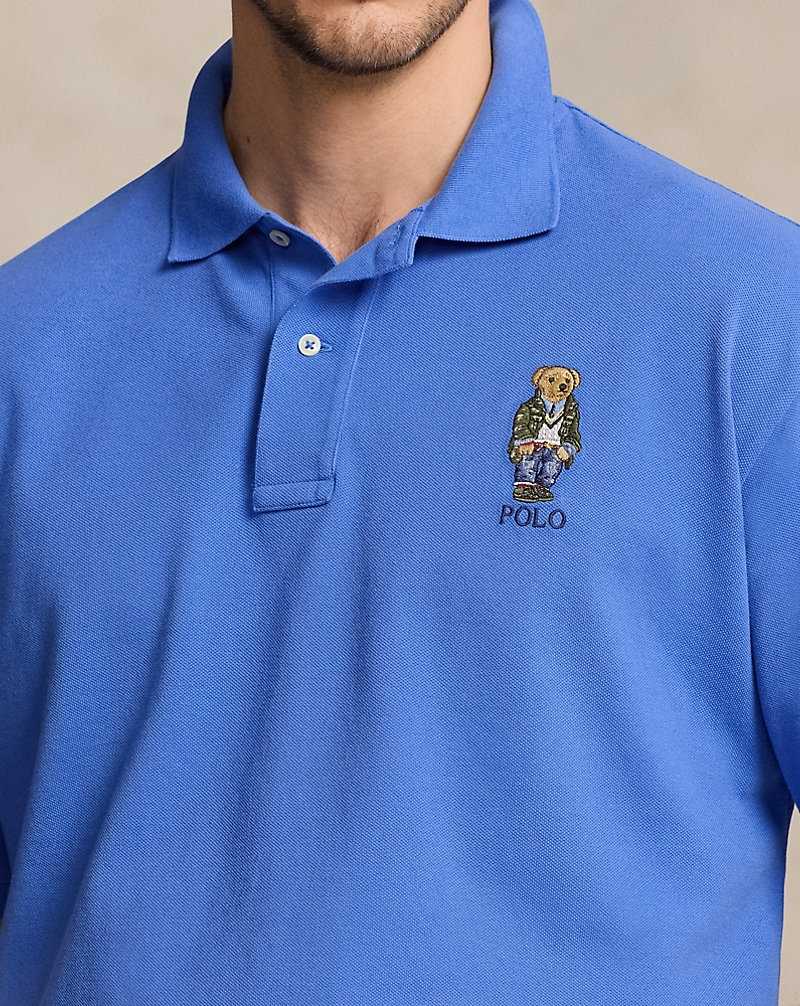 Camisa Polo Ralph Lauren Bear Mesh Hombre Azules | OZTMWHQ-47 - vista 5