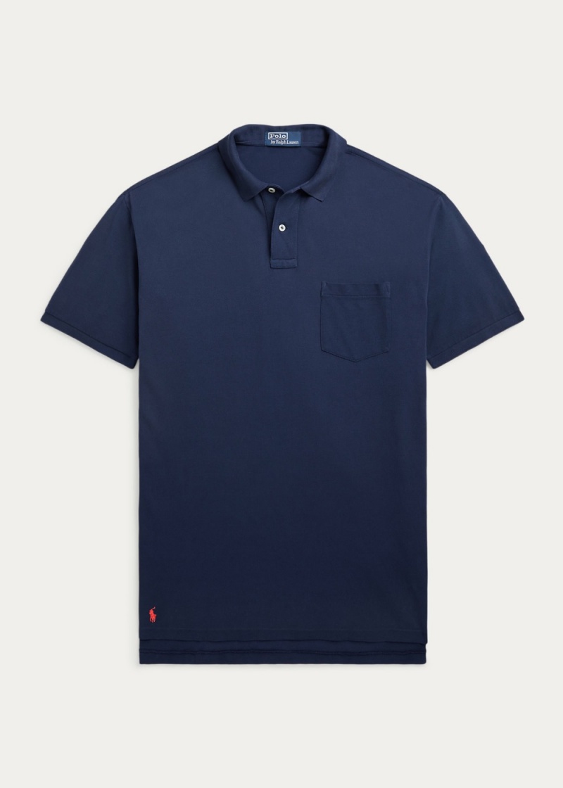 Camisa Polo Big Fit Mesh Hombre Azul Marino | AQNI65842 - vista 1