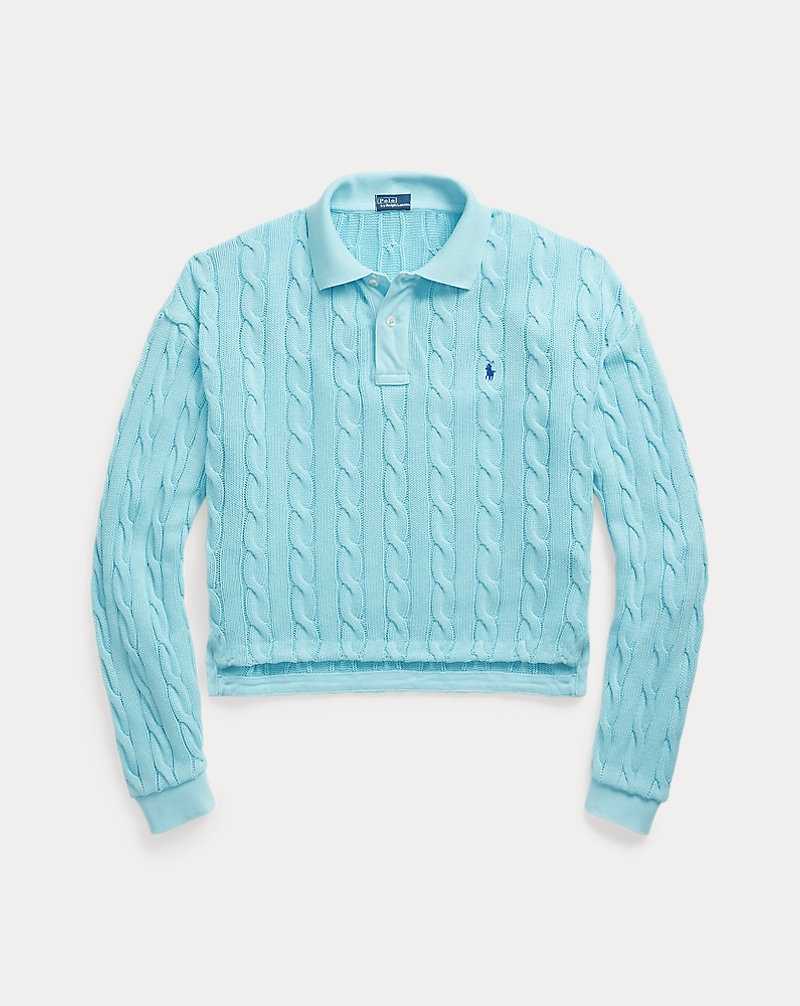 Camisa Polo Ralph Lauren Cable Cotton Long-Sleeve Mujer | FDJERGO-72 - vista 2