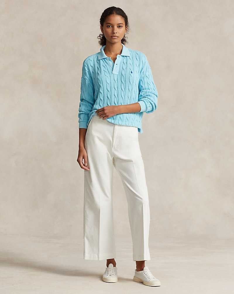 Camisa Polo Ralph Lauren Cable Cotton Long-Sleeve Mujer | FDJERGO-72 - vista 3