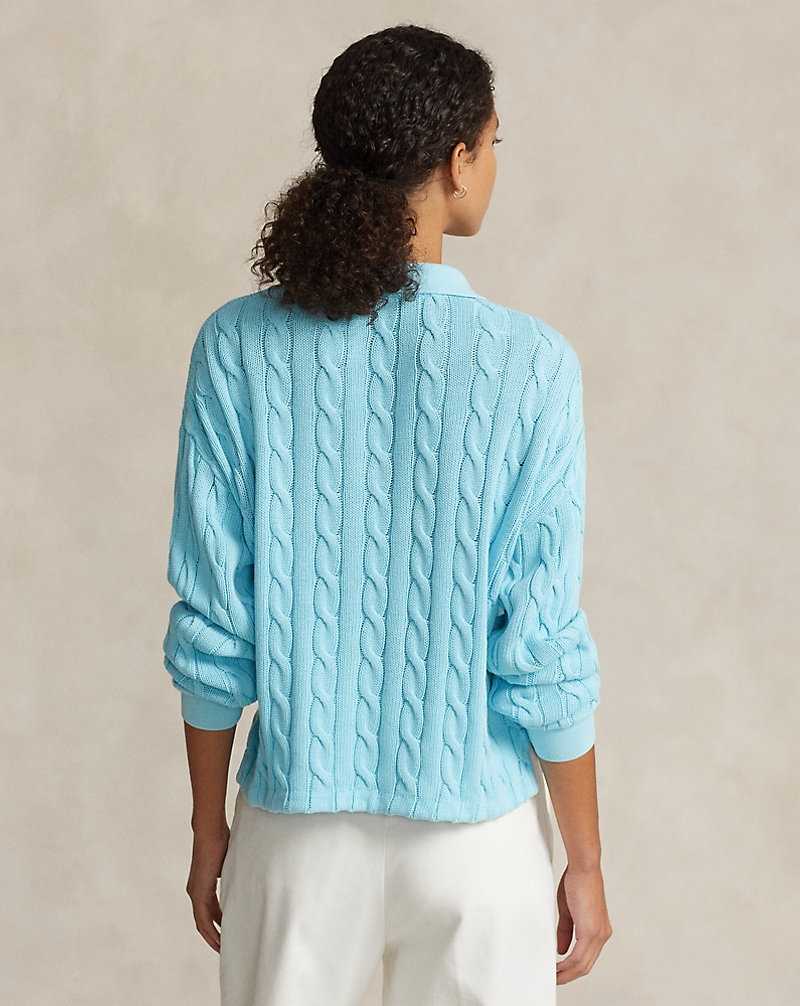Camisa Polo Ralph Lauren Cable Cotton Long-Sleeve Mujer | FDJERGO-72 - vista 4