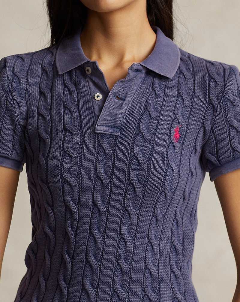 Camisa Polo Ralph Lauren Cable-Knit Mujer Azul Marino | SVEKMRJ-40 - vista 5