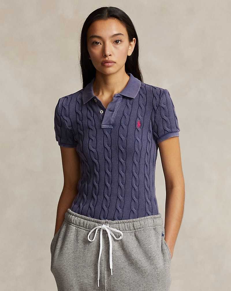 Camisa Polo Ralph Lauren Cable-Knit Mujer Azul Marino | SVEKMRJ-40 - vista 1