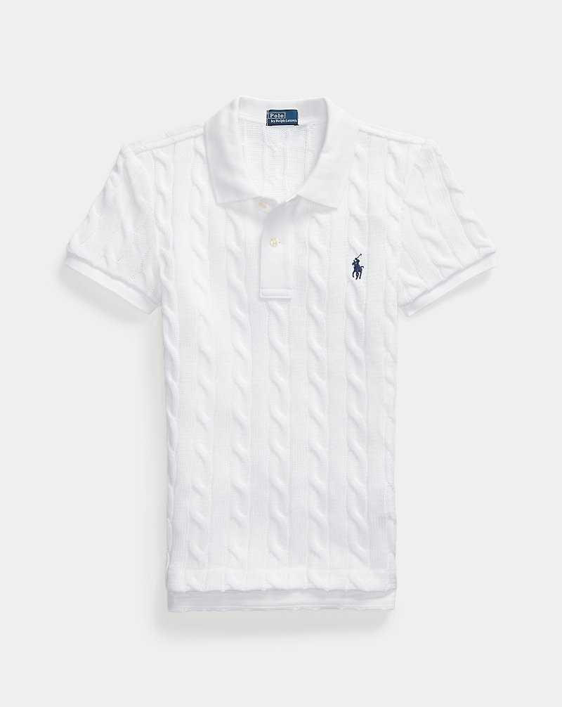 Camisa Polo Ralph Lauren Cable-Knit Mujer Blancos | GAWMDEV-83 - vista 2