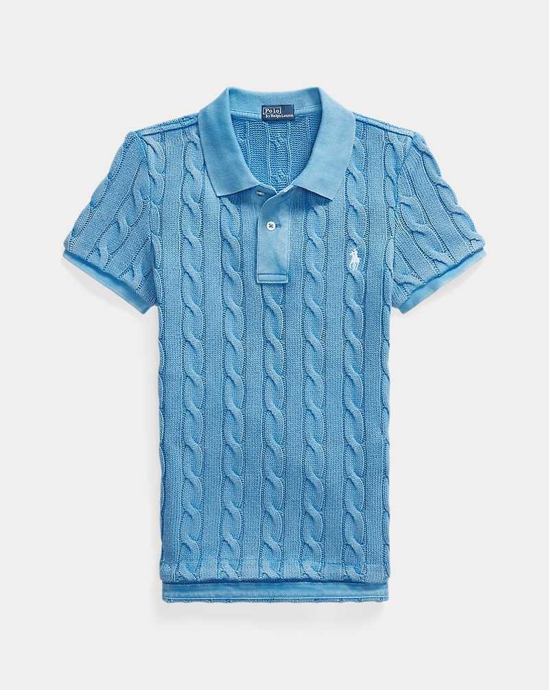 Camisa Polo Ralph Lauren Cable-Knit Mujer Azules | PZUEWYD-25 - vista 2