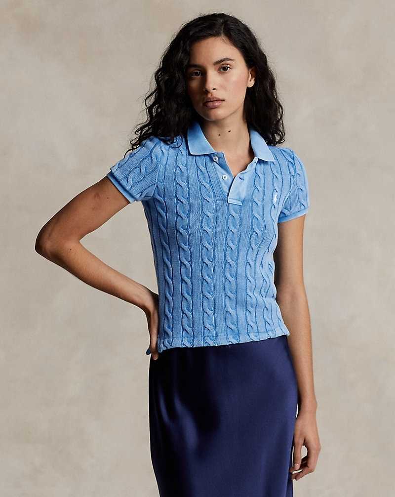 Camisa Polo Ralph Lauren Cable-Knit Mujer Azules | PZUEWYD-25 - vista 1