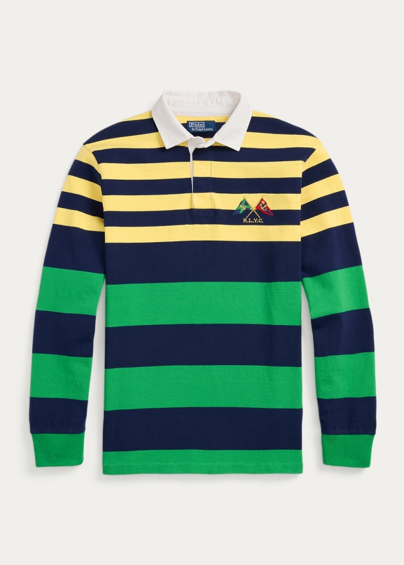 Camisa Polo Classic Fit A Rayas Jersey Rugby Shirt Hombre Amarillos | MNHF24738 - vista 2
