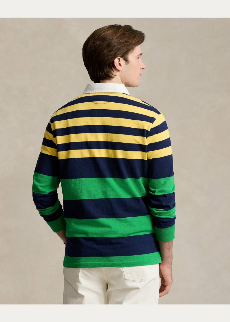 Camisa Polo Classic Fit A Rayas Jersey Rugby Shirt Hombre Amarillos | MNHF24738 - vista 4