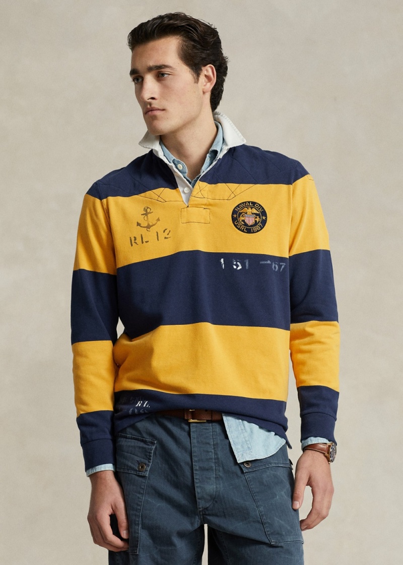 Camisa Polo Classic Fit A Rayas Jersey Rugby Shirt Hombre Azul Marino | GIXZ84603 - vista 1