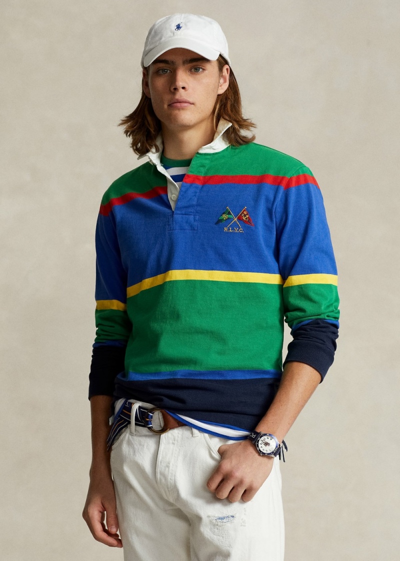 Camisa Polo Classic Fit A Rayas Jersey Rugby Shirt Hombre Multicolor | QORN74631 - vista 1