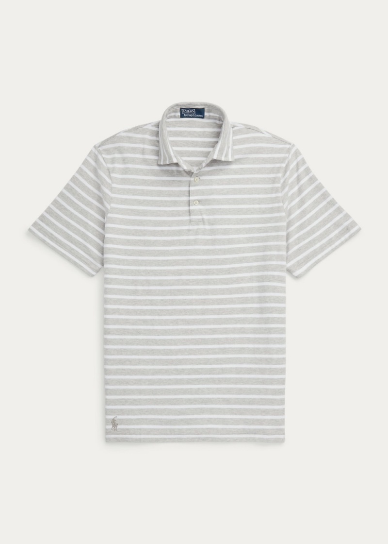 Camisa Polo Classic Fit A Rayas Jersey Hombre Blancos | GWOD42538 - vista 2