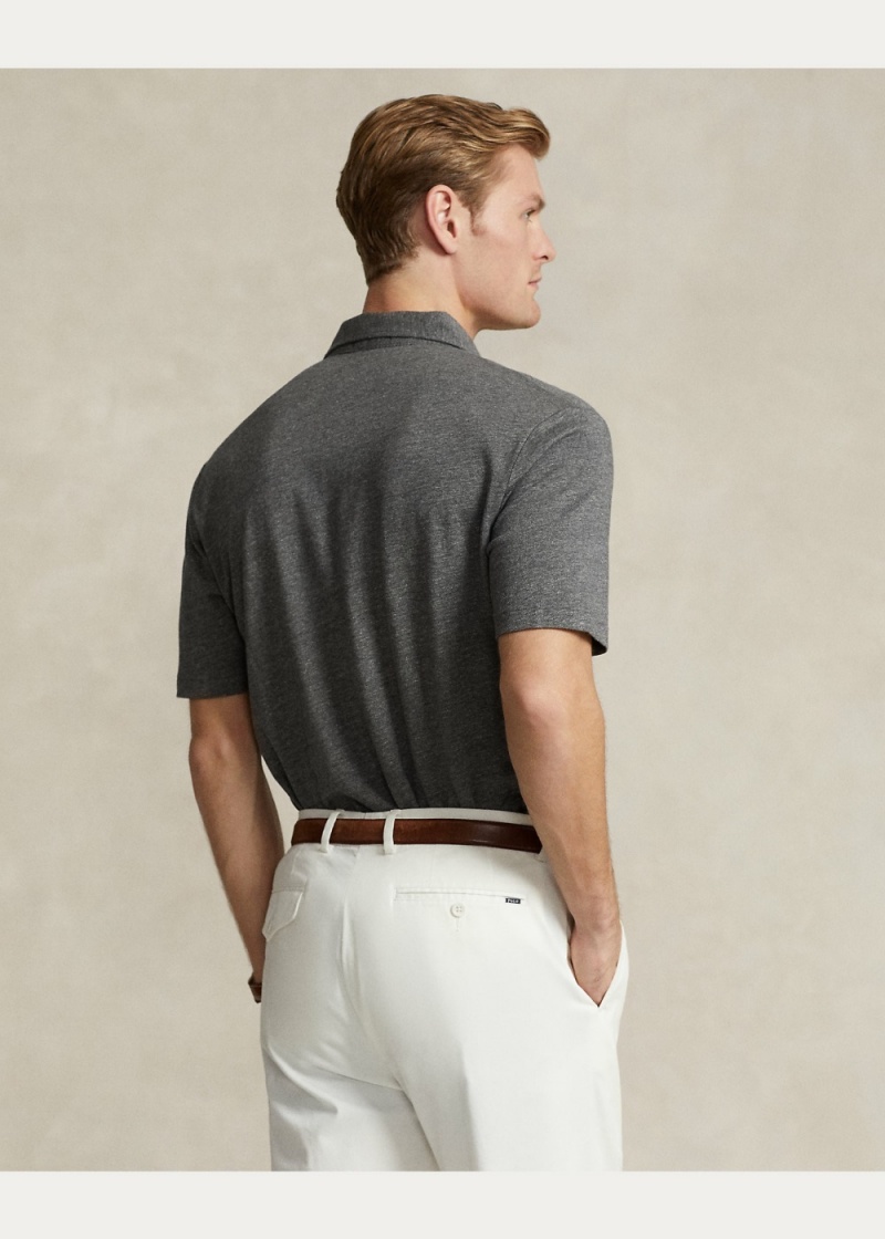 Camisa Polo Classic Fit Algodon-Linen Mesh Hombre Blancos | GIAL54867 - vista 4