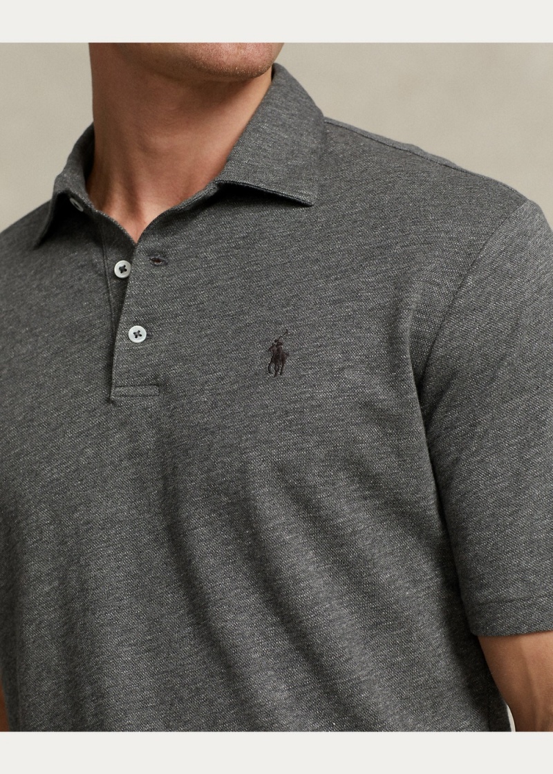 Camisa Polo Classic Fit Algodon-Linen Mesh Hombre Blancos | GIAL54867 - vista 5