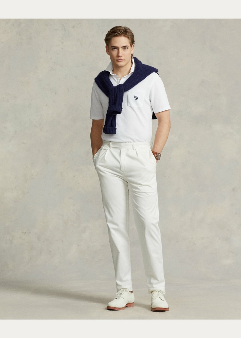 Camisa Polo Classic Fit Anchor Mesh Hombre Blancos | IQNO67149 - vista 3