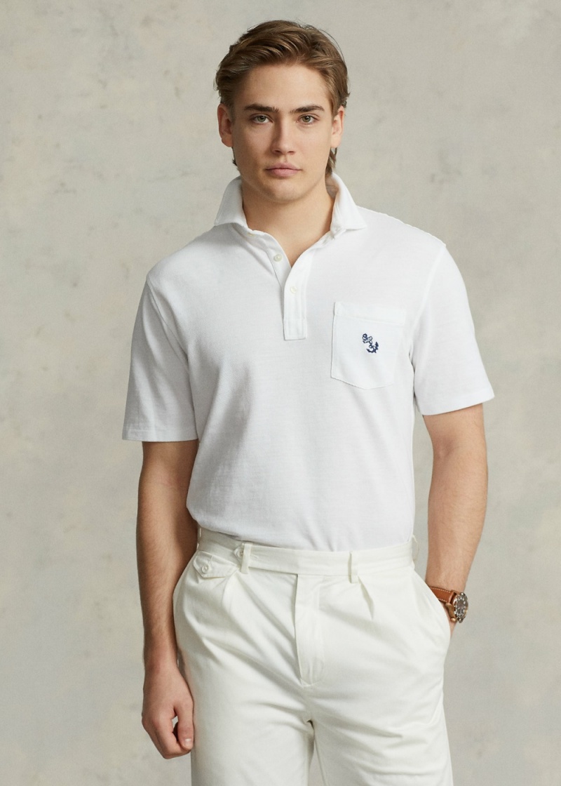 Camisa Polo Classic Fit Anchor Mesh Hombre Blancos | IQNO67149 - vista 1