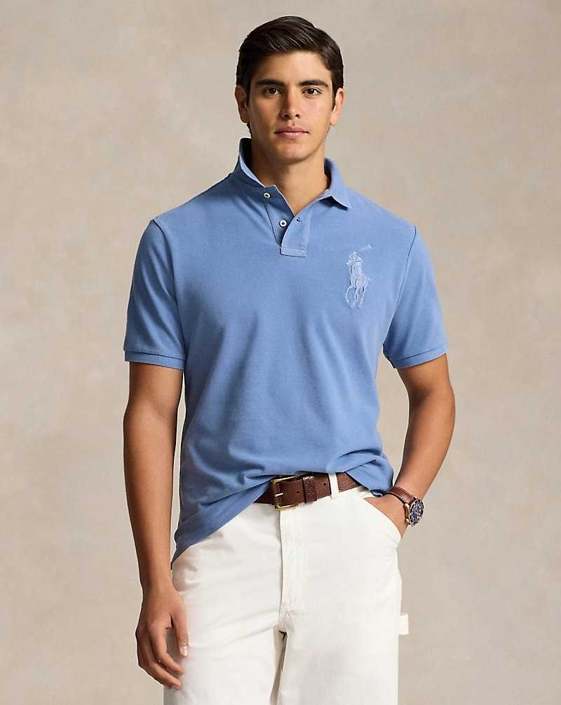 Camisa Polo Ralph Lauren Classic Fit Big Pony Mesh Hombre Azules | OSTGFKI-12 - vista 1