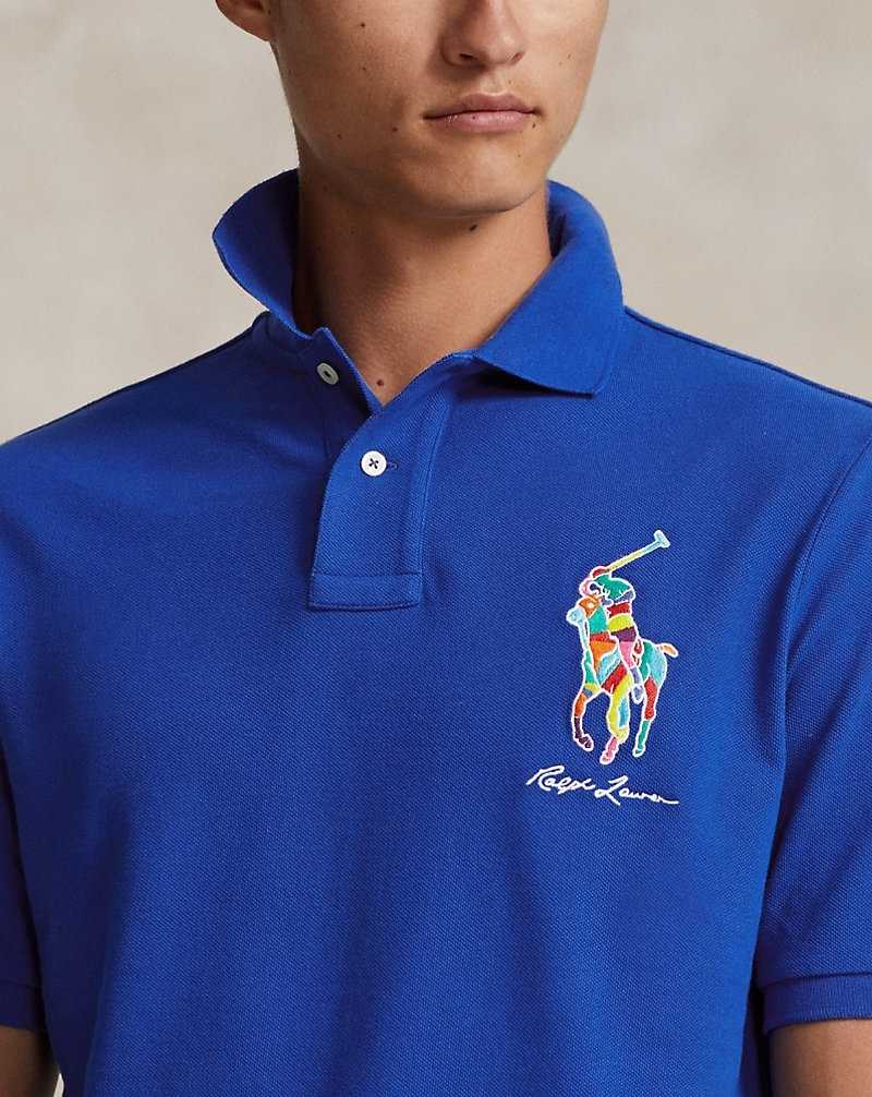 Camisa Polo Ralph Lauren Classic Fit Big Pony Mesh Hombre Sapphire Star | ZVQKPSR-59 - vista 5