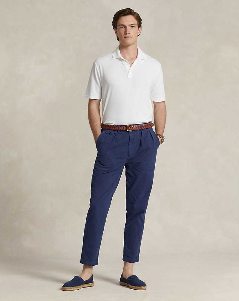 Camisa Polo Ralph Lauren Classic Fit Cotton-Linen Mesh Hombre White/White | UCOXPZT-79 - vista 3