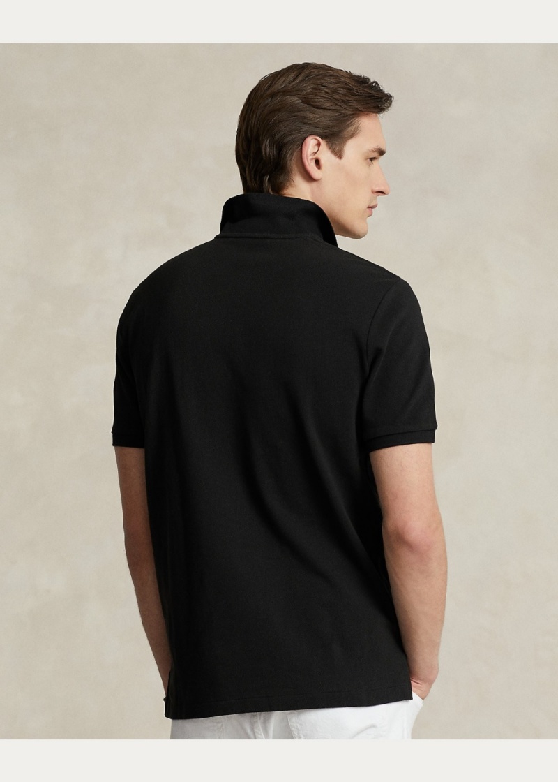 Camisa Polo Classic Fit Cuero-Pony Mesh Polo Hombre Negros | BNUR16849 - vista 2