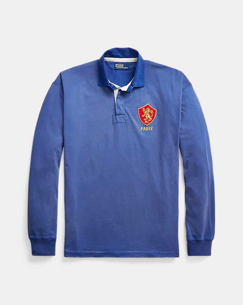 Camisa Polo Ralph Lauren Classic Fit Heraldic-Patch Jersey Rugby Hombre Azul Rey Azul Marino | JWHNERT-17 - vista 2