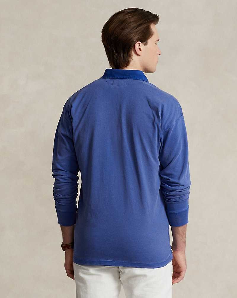 Camisa Polo Ralph Lauren Classic Fit Heraldic-Patch Jersey Rugby Hombre Azul Rey Azul Marino | JWHNERT-17 - vista 4