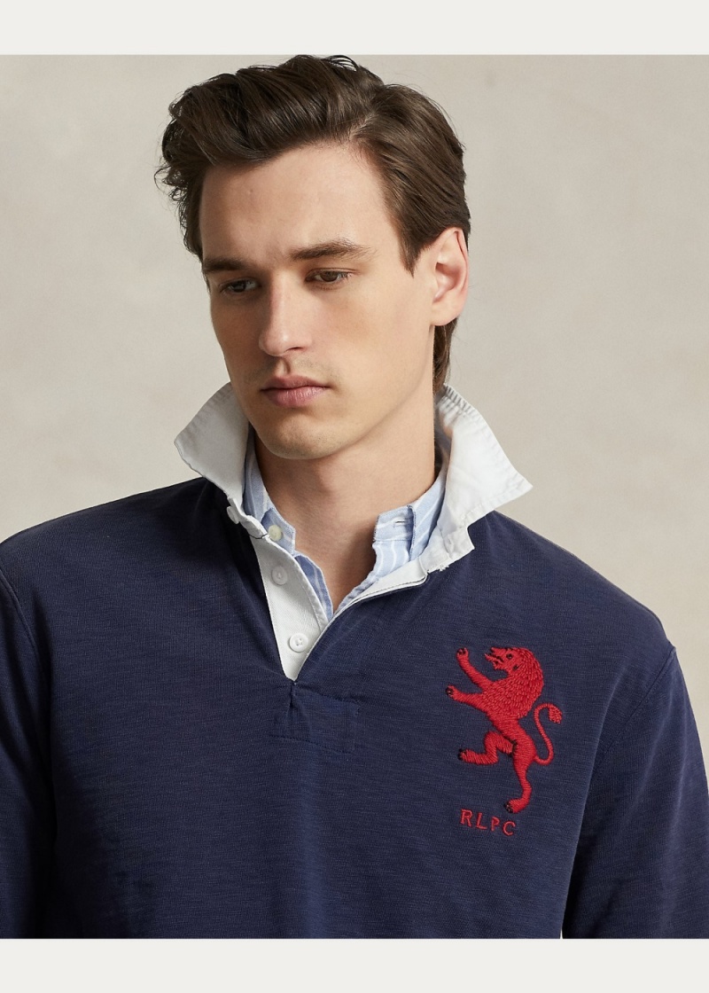 Camisa Polo Classic Fit Heraldic Jersey Rugby Shirt Hombre Azul Marino | JLBZ42871 - vista 4