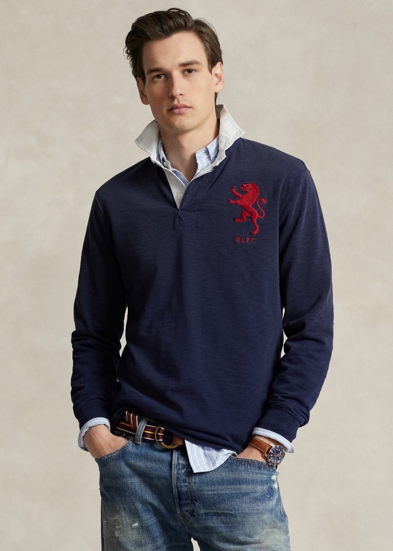 Camisa Polo Classic Fit Heraldic Jersey Rugby Shirt Hombre Azul Marino | JLBZ42871 - vista 1