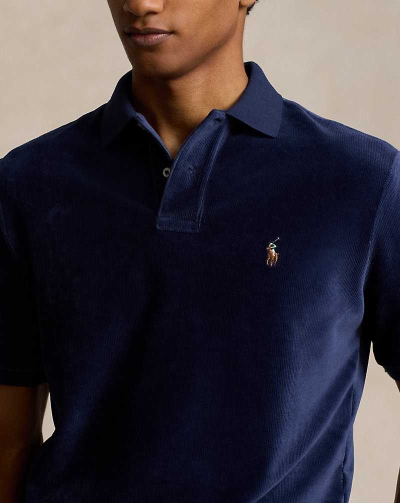 Camisa Polo Ralph Lauren Classic Fit Knit Corduroy Hombre Azul Marino | LPYOTDR-92 - vista 5