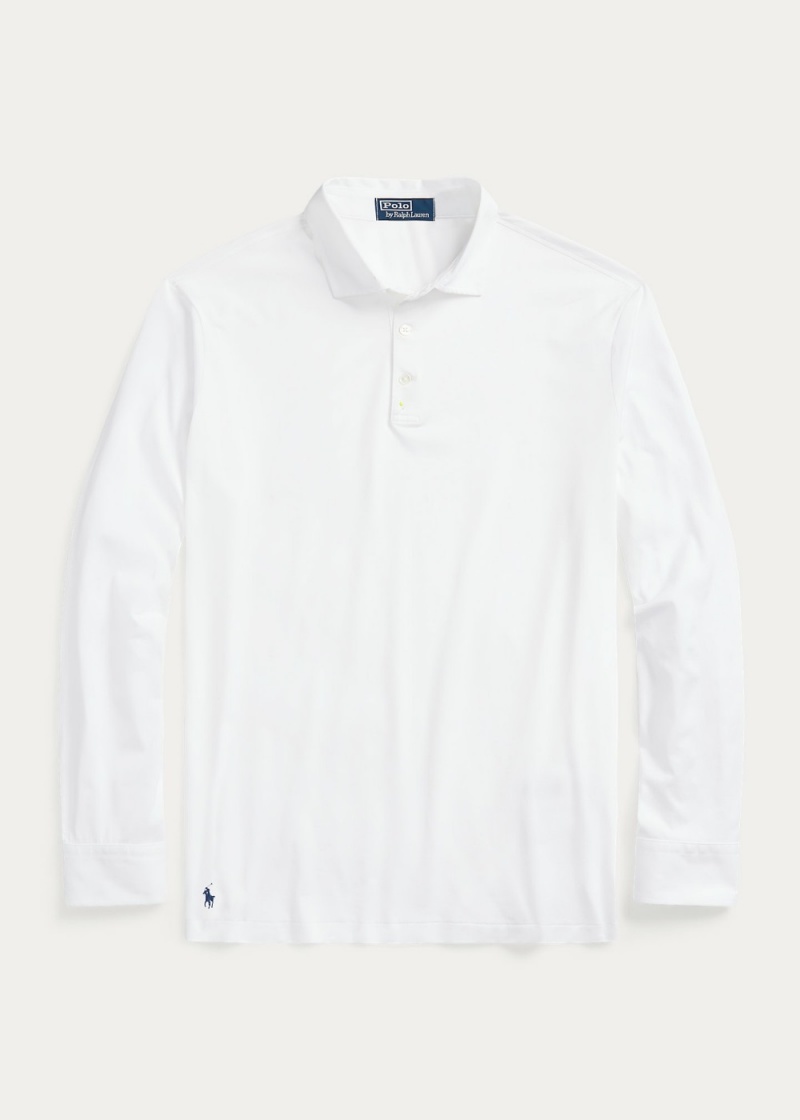Camisa Polo Classic Fit Lisle Hombre Blancos | TZOJ29635 - vista 2